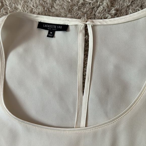 Lafayette 148 New York cream silk blouse - Picture 4 of 7